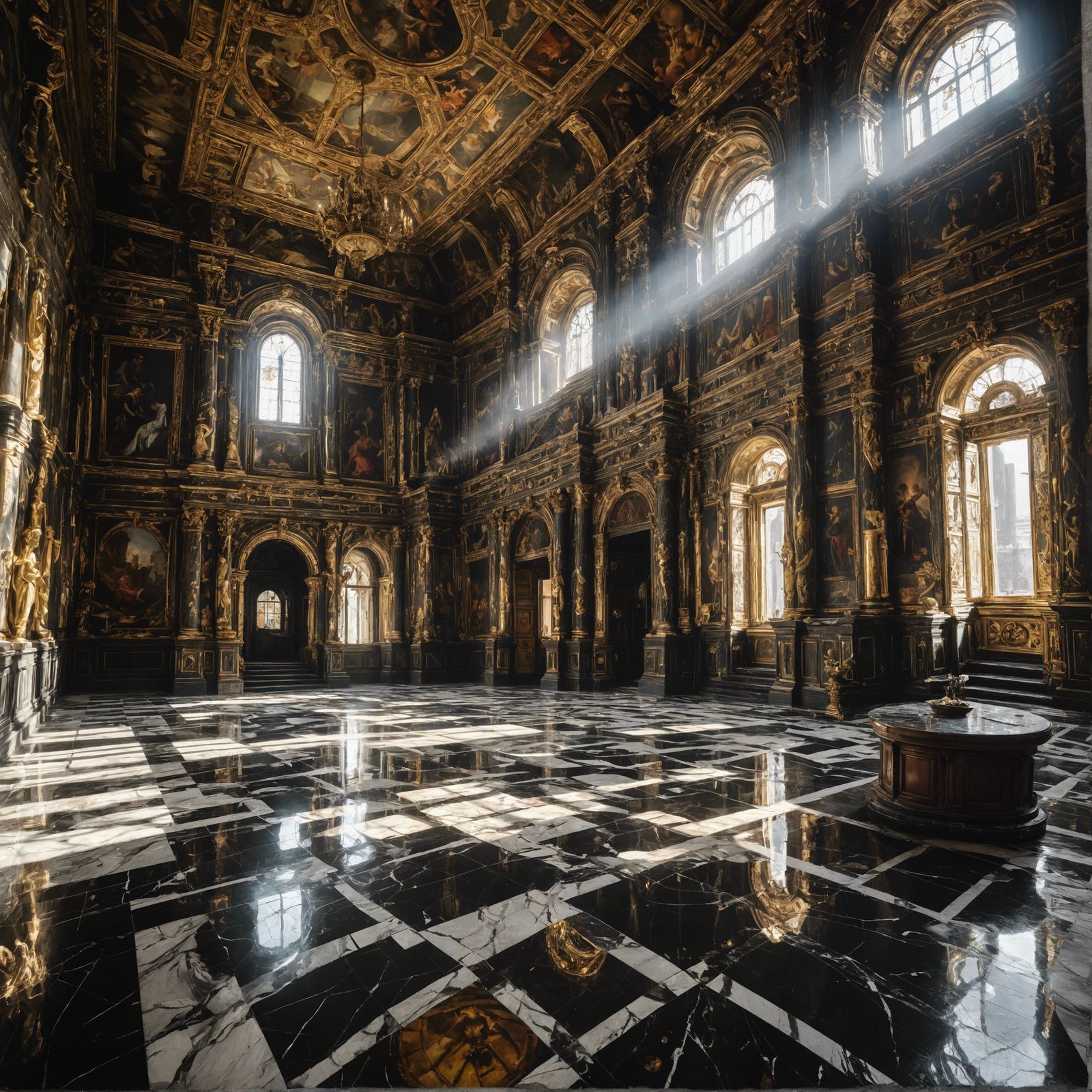 Floor Cleaner as God in Ancient Temple