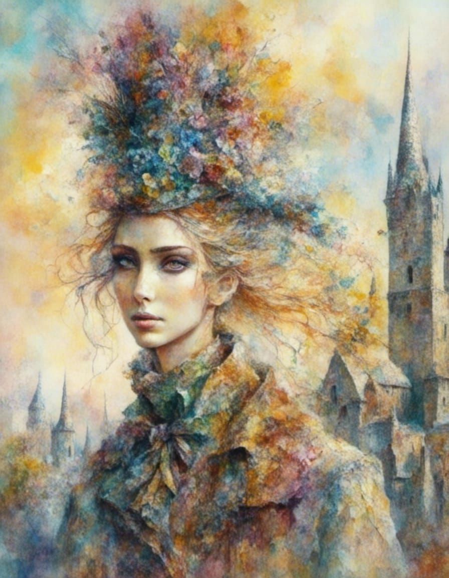 Elf Couple in Oil Painting Style