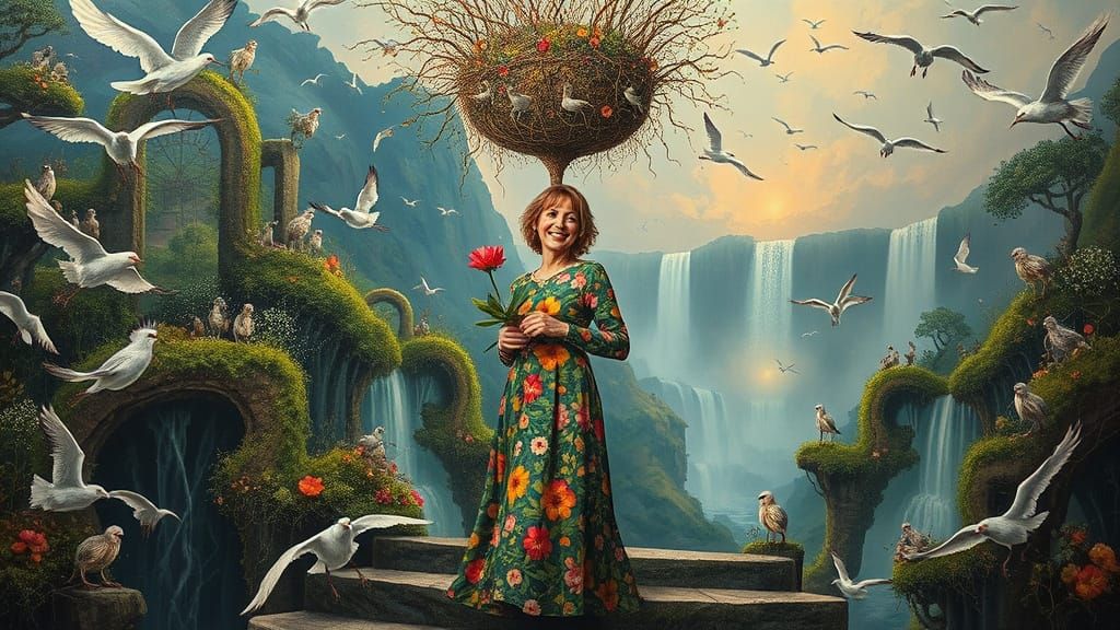 Psychedelic Floating City Inspired by Bosch and Haeckel