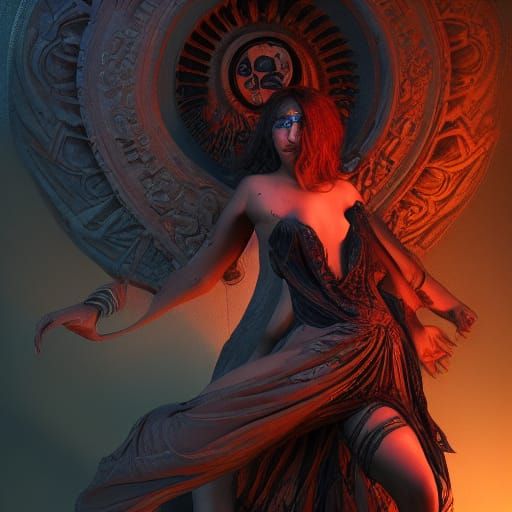 Detailed Dark Fantasy Lilith Portrait in Art Nouveau Style