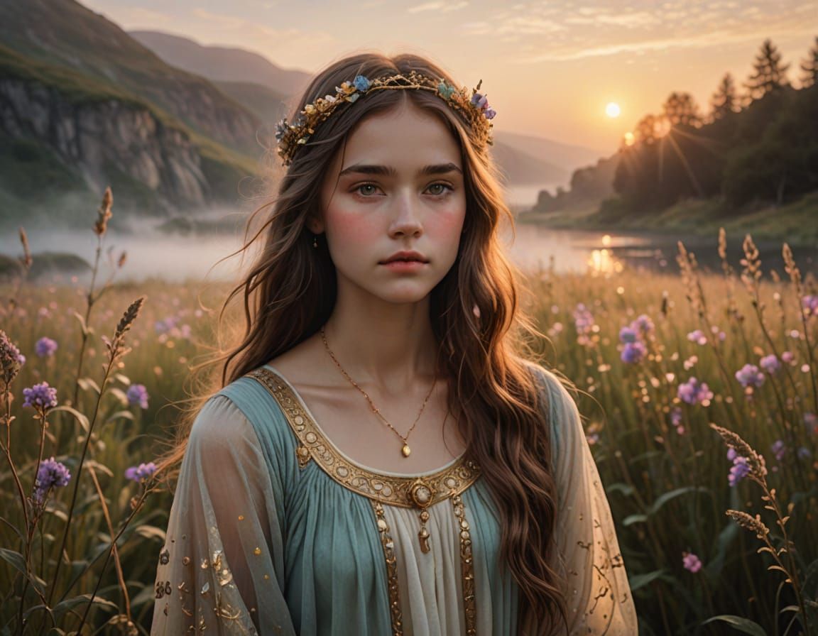 Romantic Fantasy Portrait in Pastel Hues