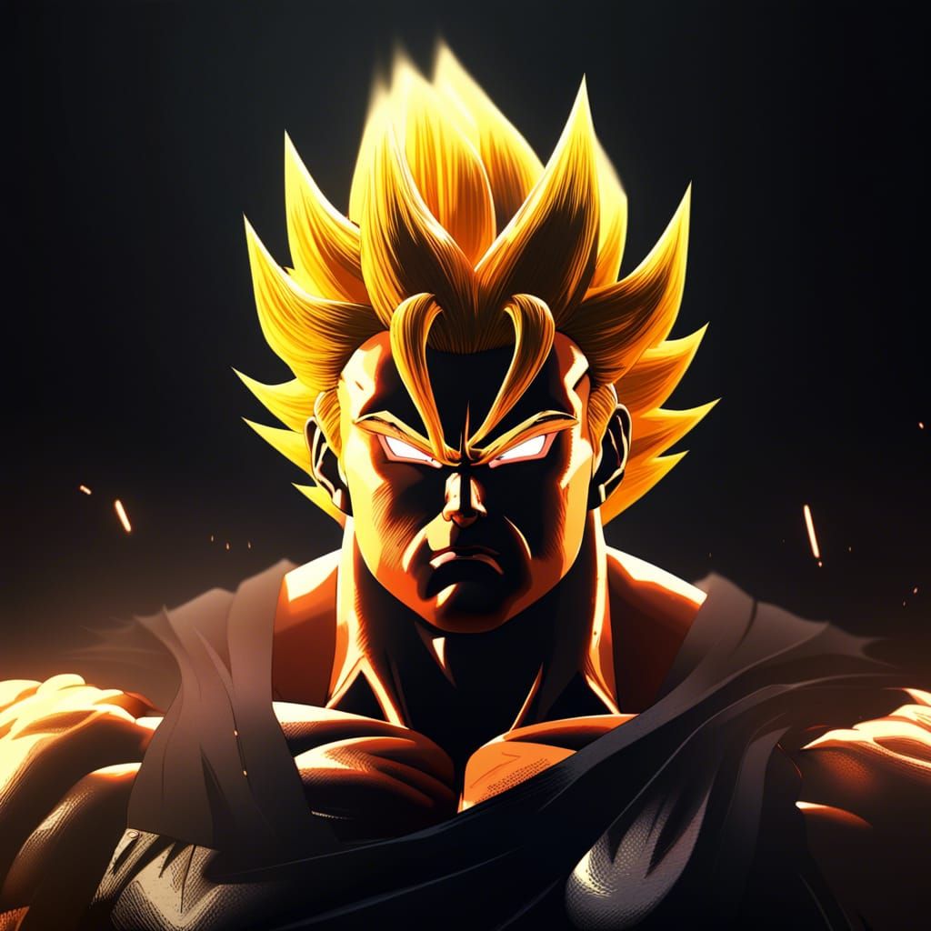 Super Saiyan 3 Concept Art in Anime Style