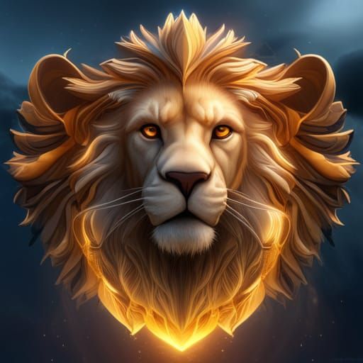 Lion with Halo: Detailed Matte Painting in 8K