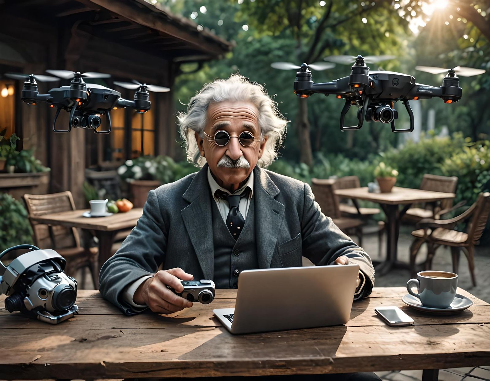 Einstein playing Drone