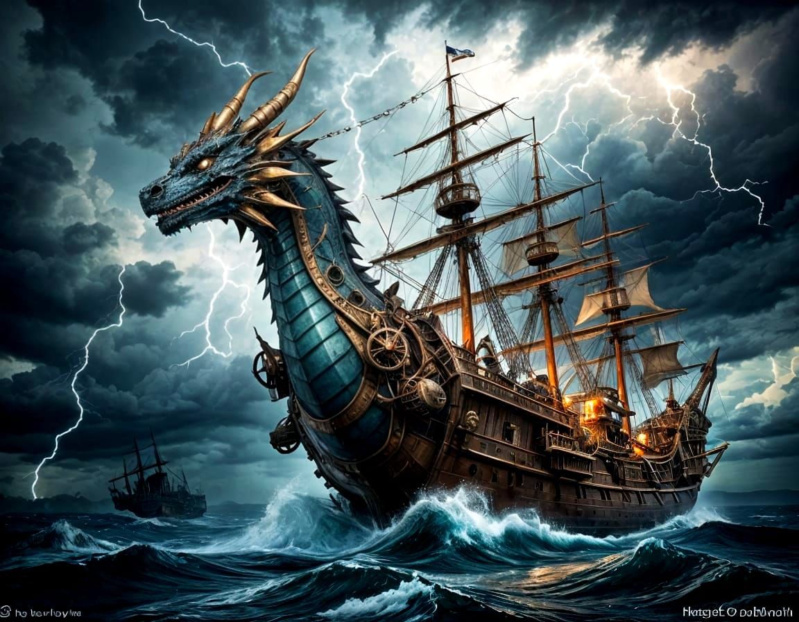 Steampunk Dragon Ship 1