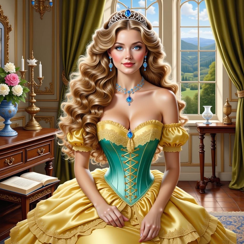 Regal Princess in Ethereal Satin Corset