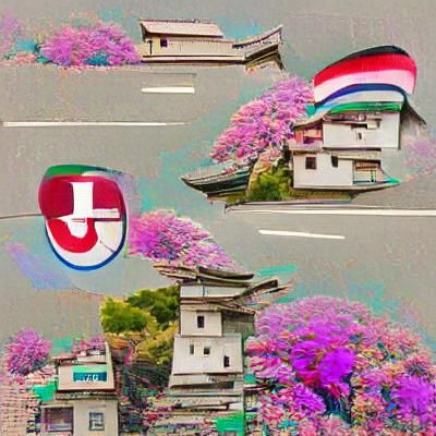 Serene Japanese Landscape with Cherry Blossoms