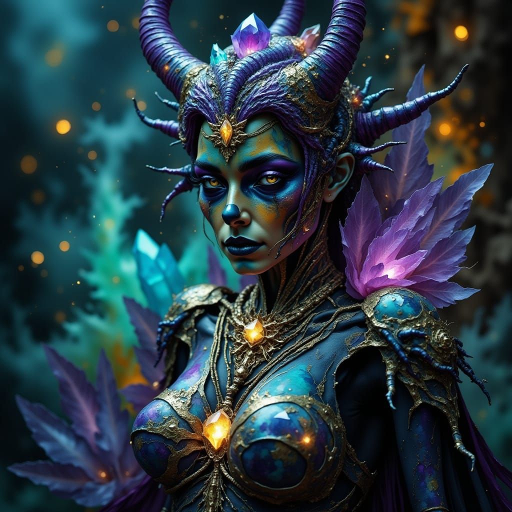 Ethereal Witch of Devil Pods with Crystal Necklace