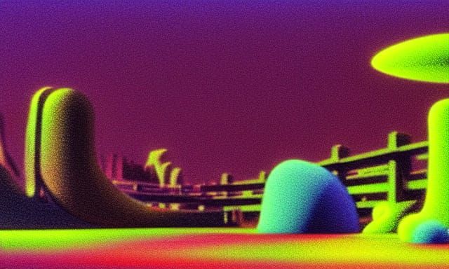 Dystopian Film Noir Liminal Space in Digital Art