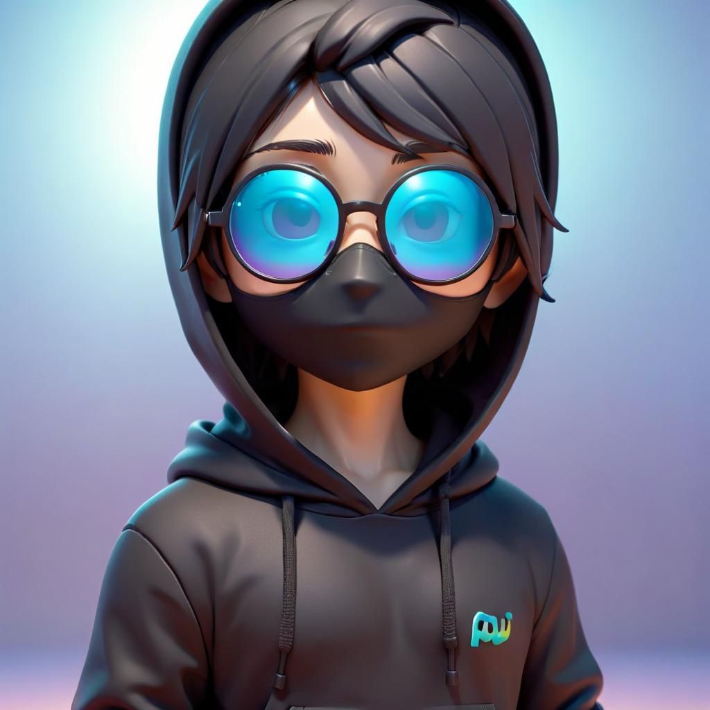 Cute Chibi Clay Model in 3D Digital Art Style