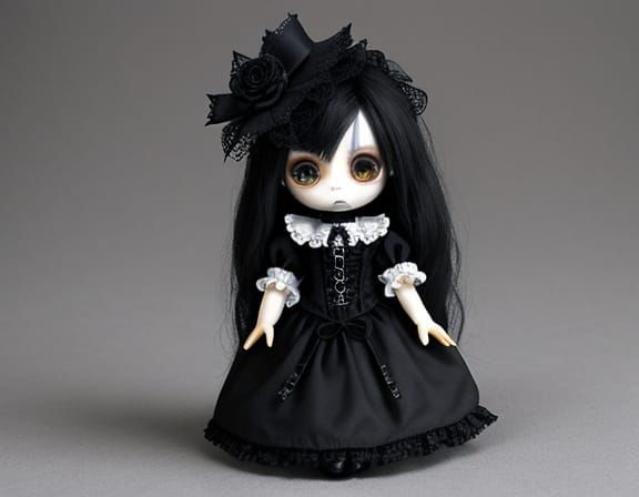 A Gothic Doll in Dark, Mysterious Splendor