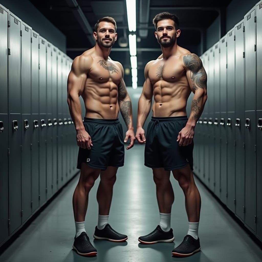 Confident Men in Modern Gym Space