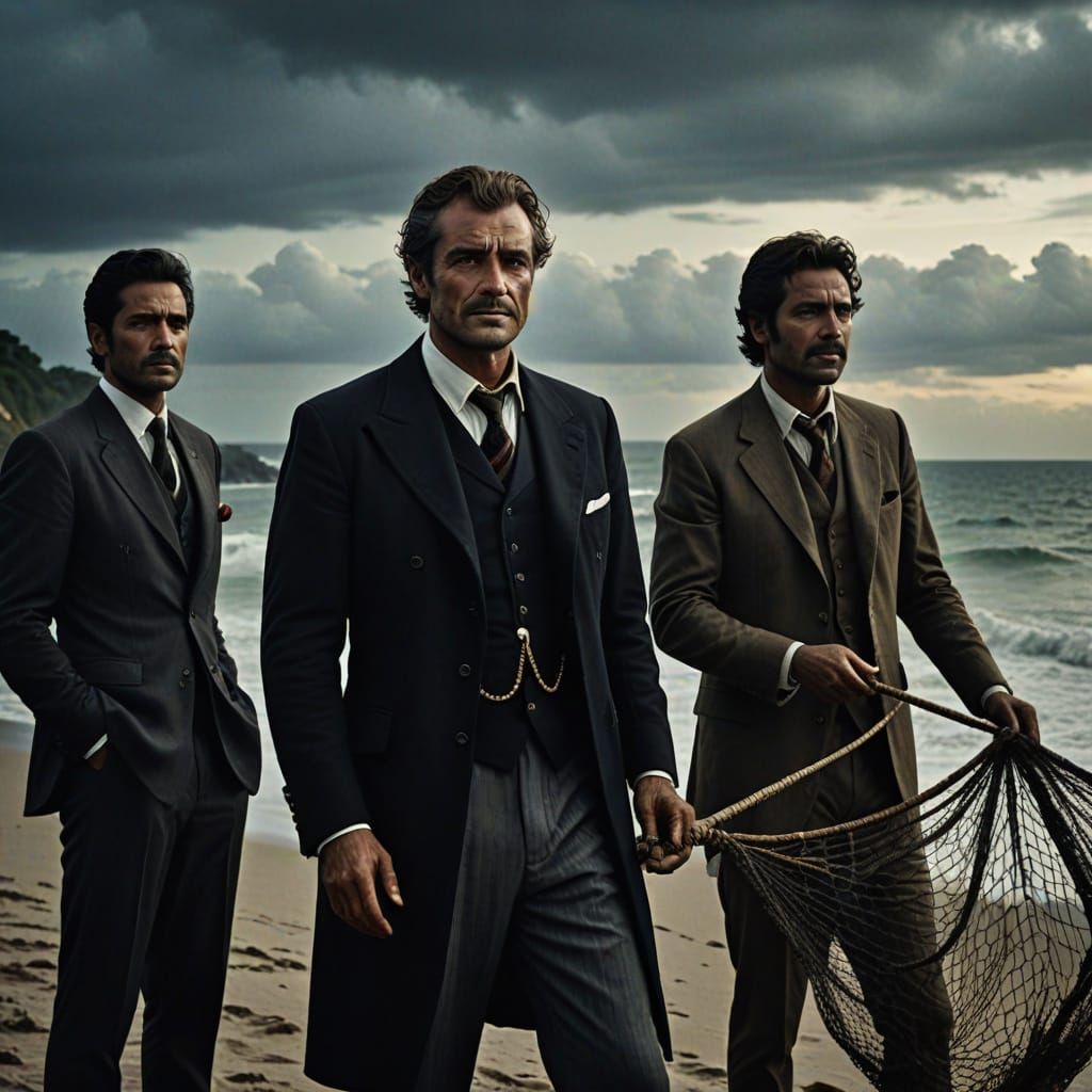 Arrogant Fishermen: A Cinematic Film Still