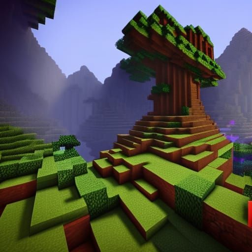 Detailed Minecraft Matte Painting in Unreal Engine