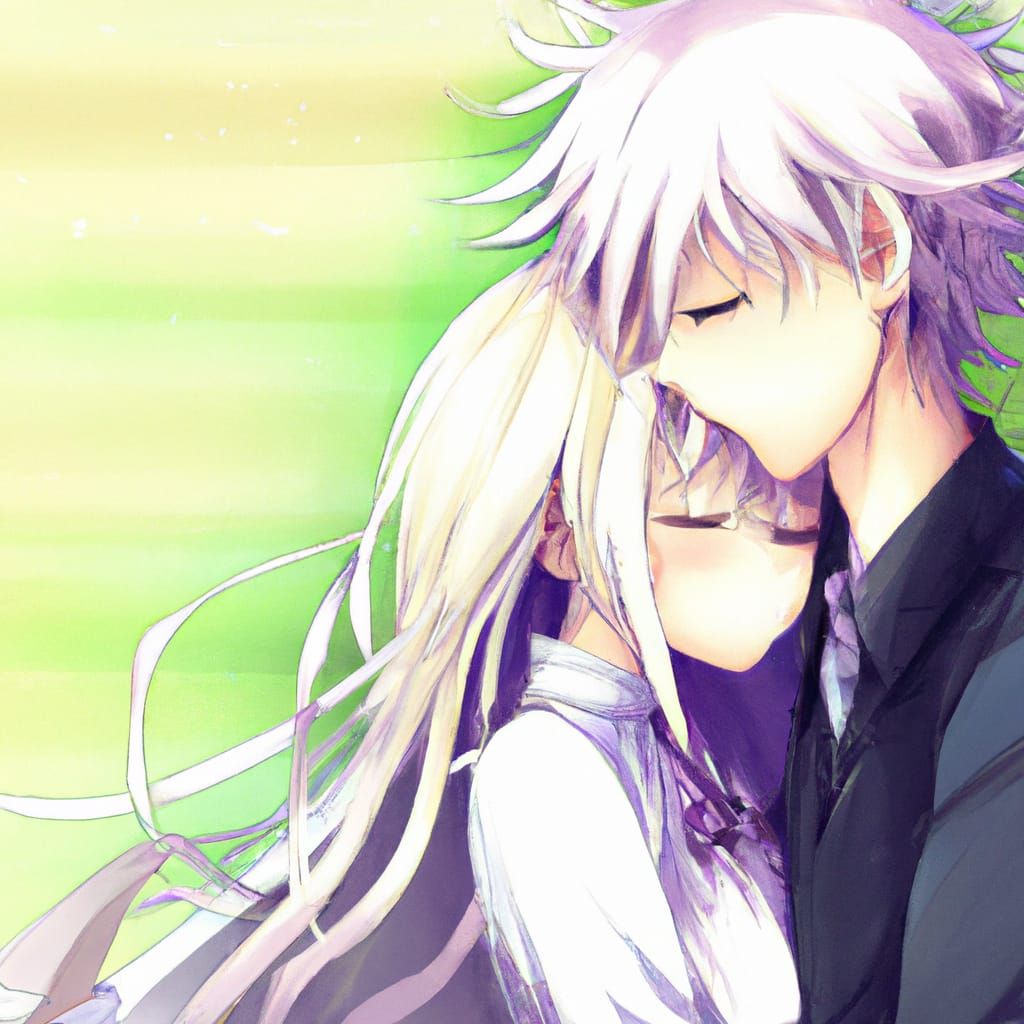 Romantic Kiss Scene in Anime Style