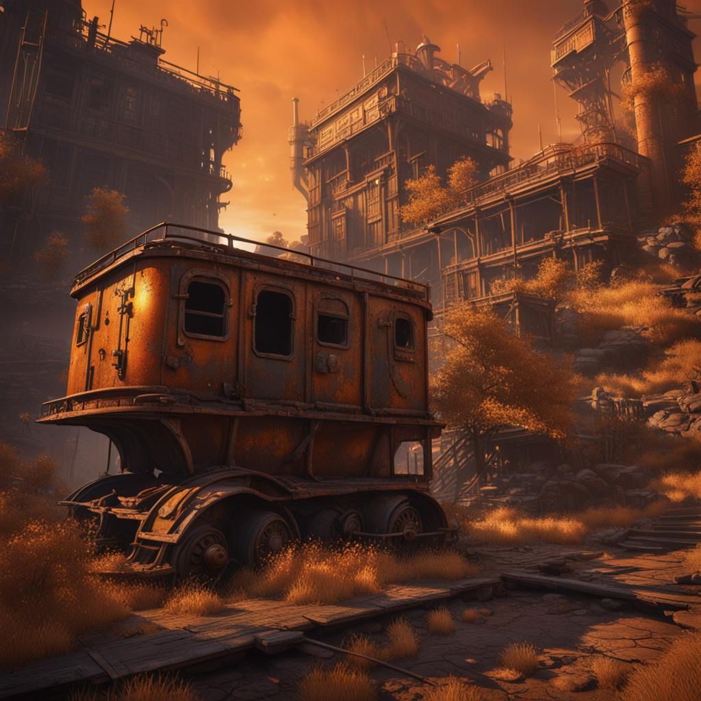 Detailed Matte Painting of Rust in Deep Color