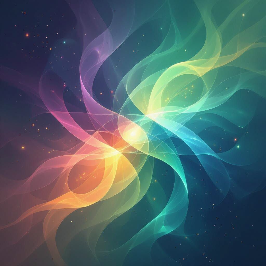 Vibrant Abstract Peace and Unity in Cosmic Nebula