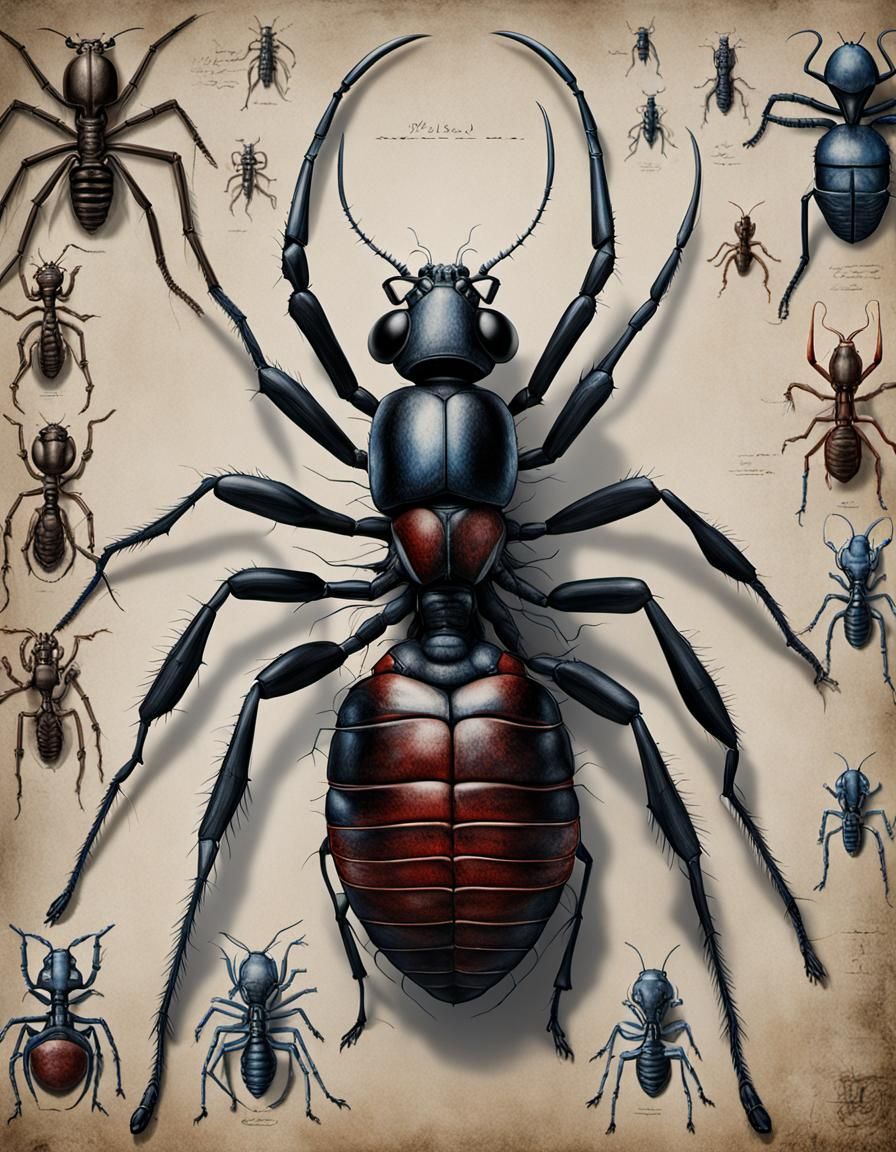 WWII Giant Ant Anatomy in Giger Style