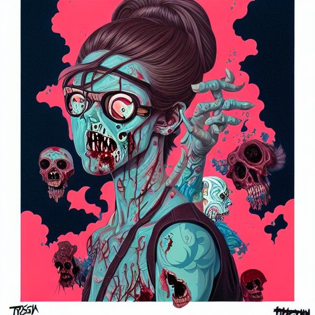 Zombie Punk Band Art in Eaton Style