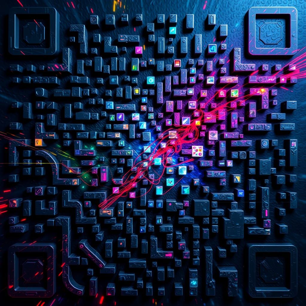 Surrealistic Fantasy QR Code in Deep Matte Painting