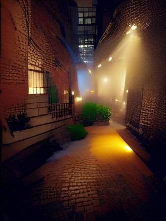 Misty 1850s New York Alley with Volumetric Lighting