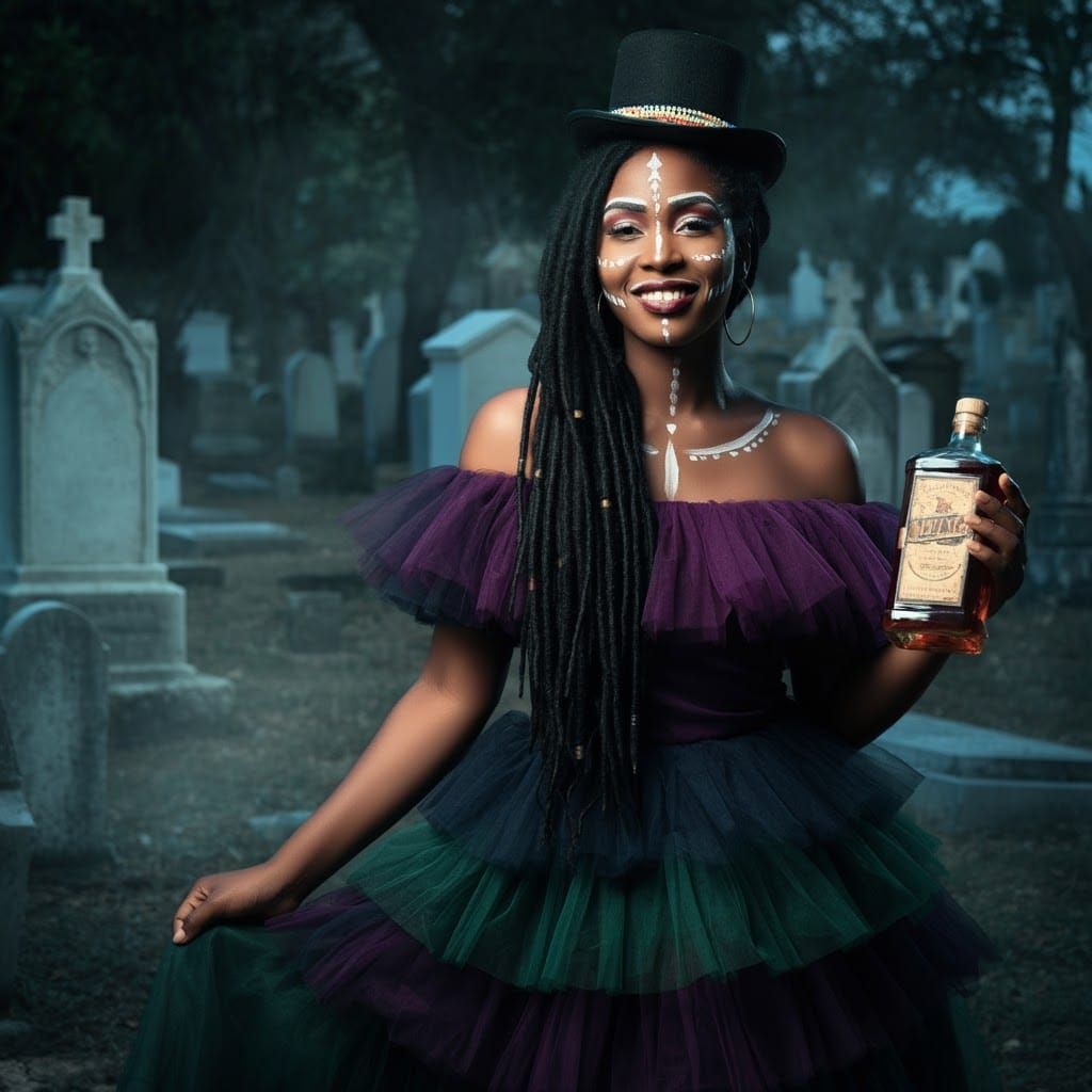 Maman Brigitte: Haitian Voodoo Loa in Graveyard