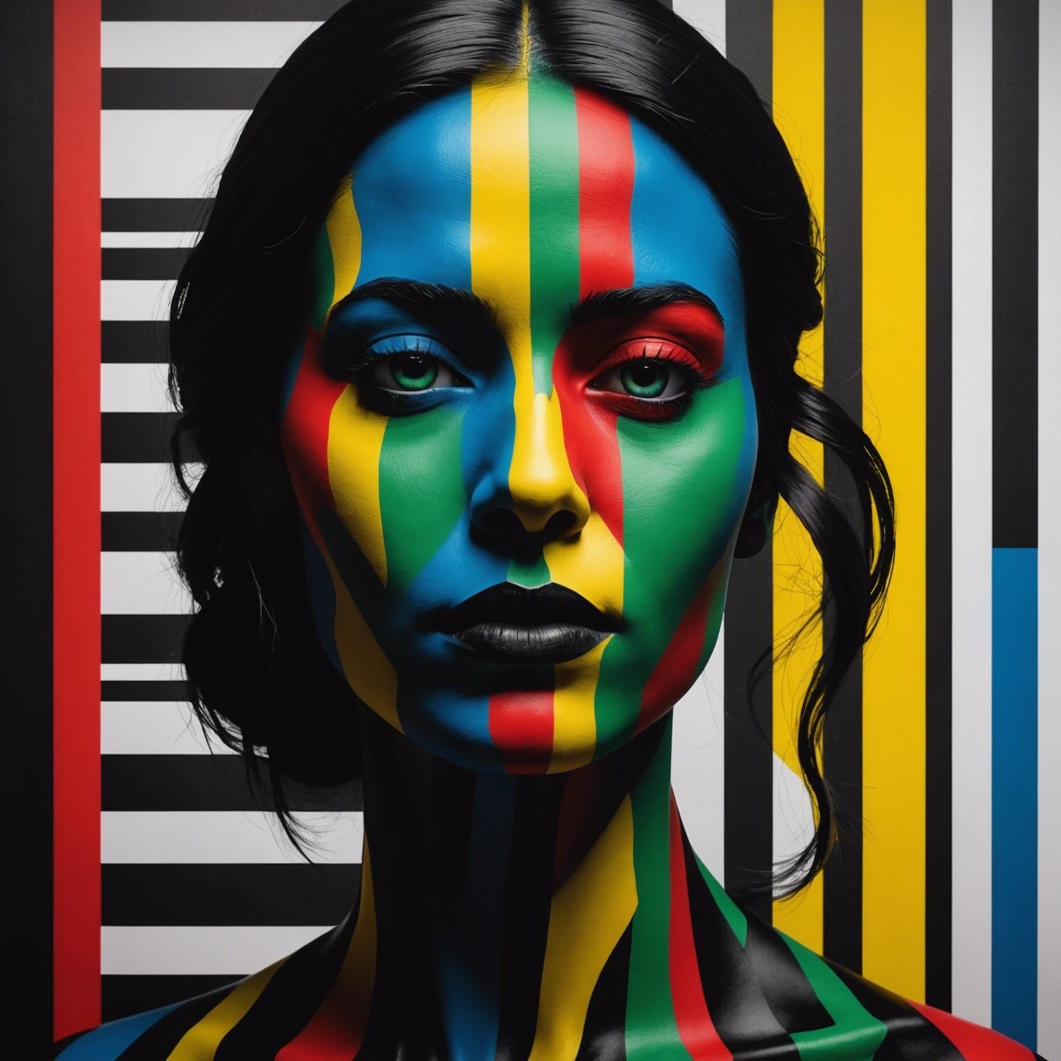 Vibrant Silhouette: A 3D Rendered Portrait