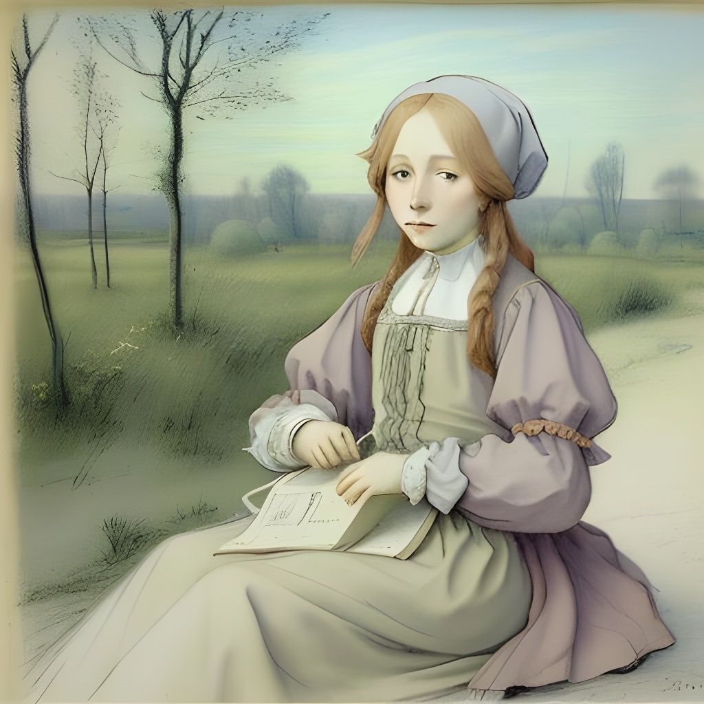 Pastel Idyll: A Serene Sketch in Soft Colors