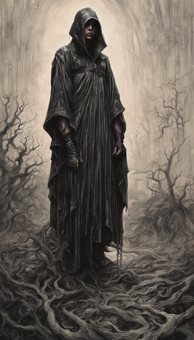 Gothic Emo Billie Eilish in Dark Latex Dress