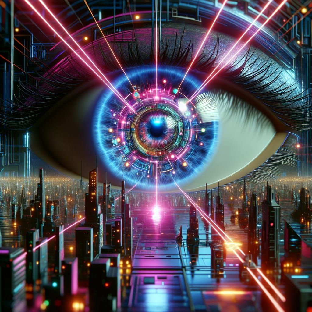 Cyberpunk Beholder Eye Reveals Futuristic City