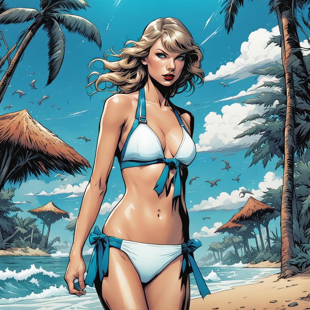 Taylor Swift in Bikini, Comic Book Art