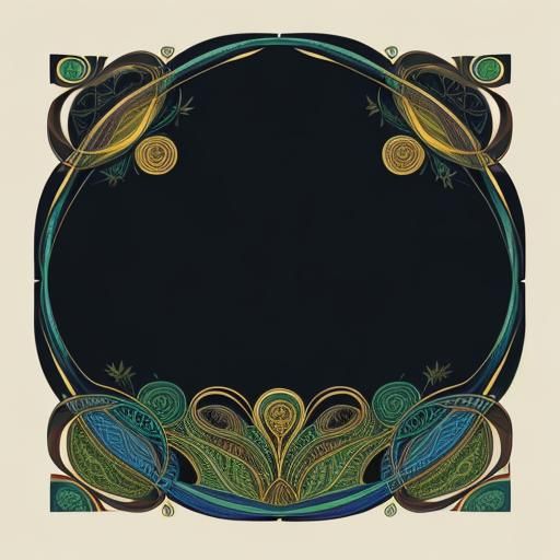 Hemp Leaf in Organic Abstract Poster Art Style