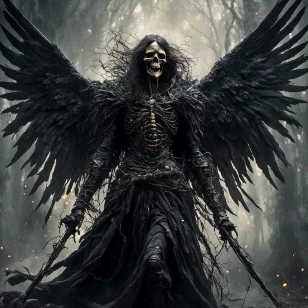 Dark Fantasy Angel of Death in Realism Style