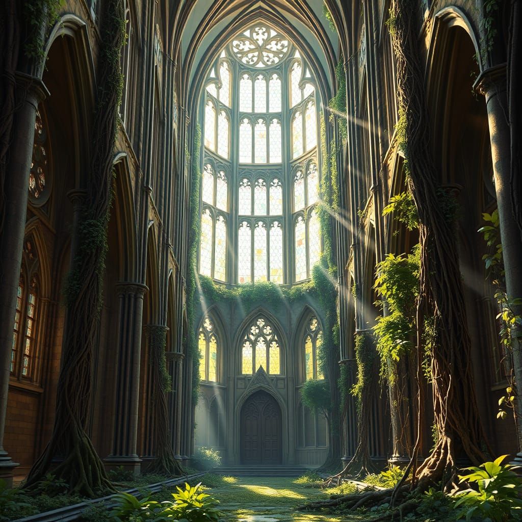 Enchanted Forest Cathedral in Hyperrealistic Style