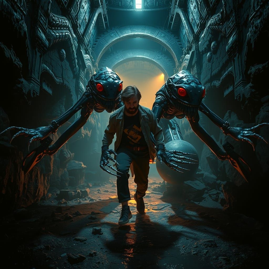 Alien Robots Drag Teen Through Mine Prison