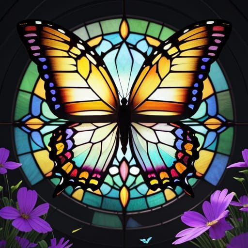 Stained glass wings butterfly
