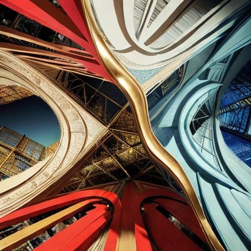 Surreal Catenary Architecture in Vibrant Colors