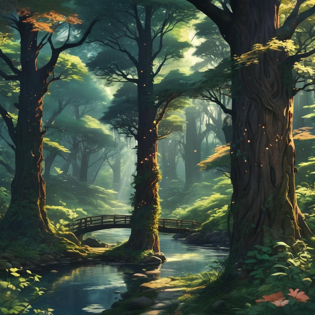 Anime Nature Wallpaper in Miyazaki Inspired Style