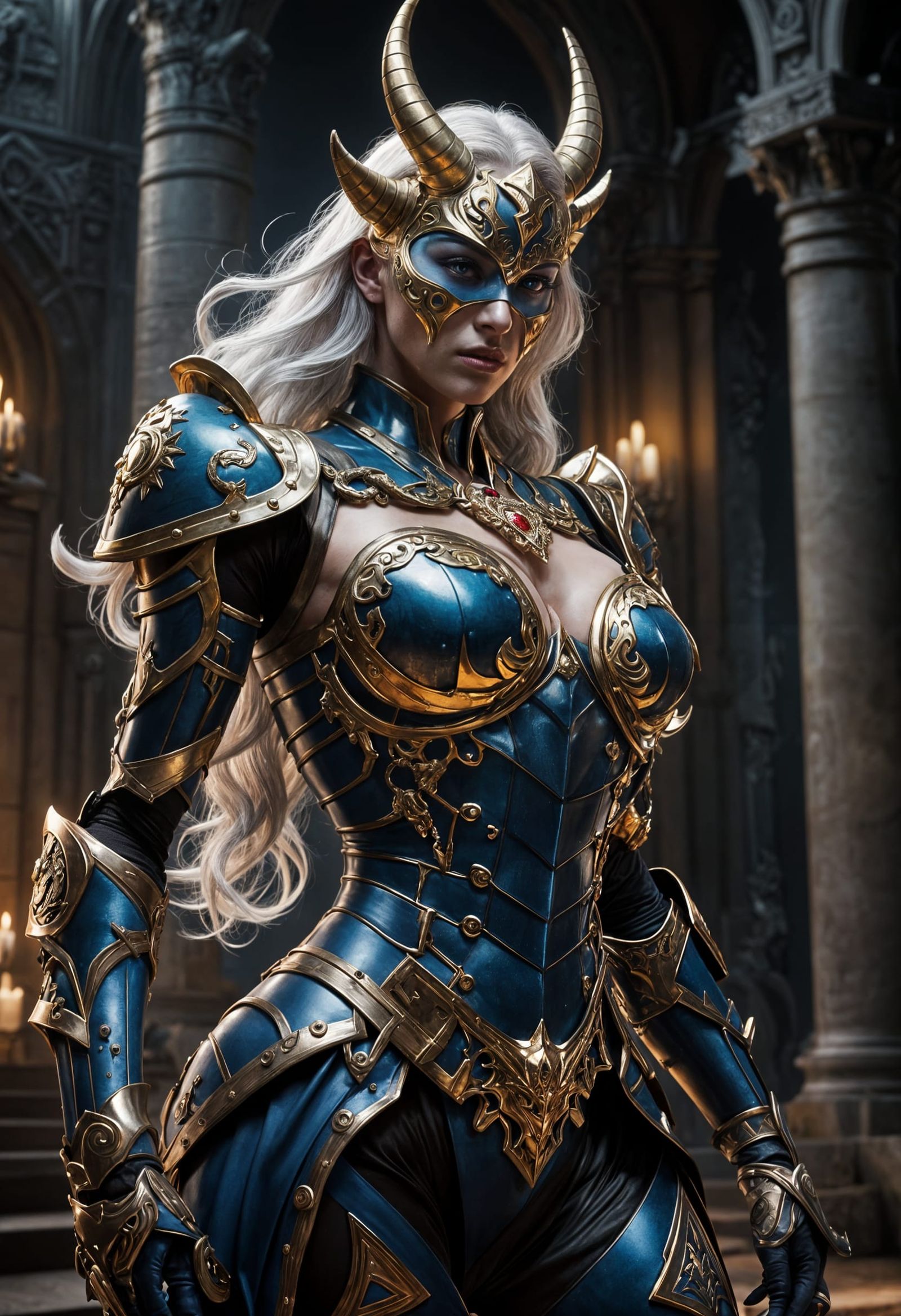 Astaroth Demon Warrior Dominates Opponent in White & Gold Ar...