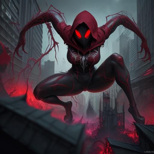 Spider Gwen Carnage Symbiote City Destruction