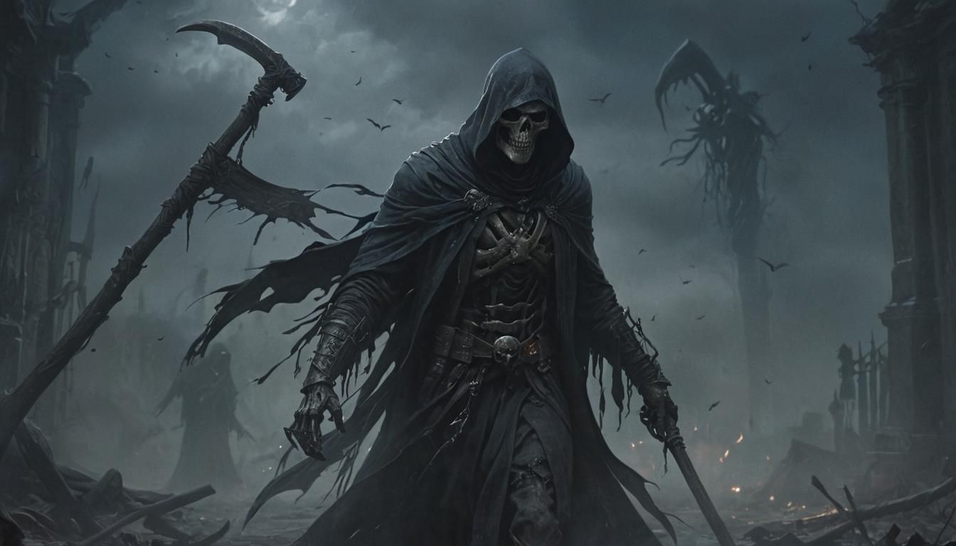Grim Reaper Appears in Gothic Concept Art