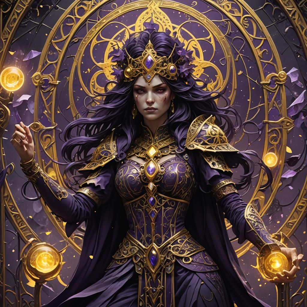 Detailed 3D Tarot Card in Dark Fantasy Style