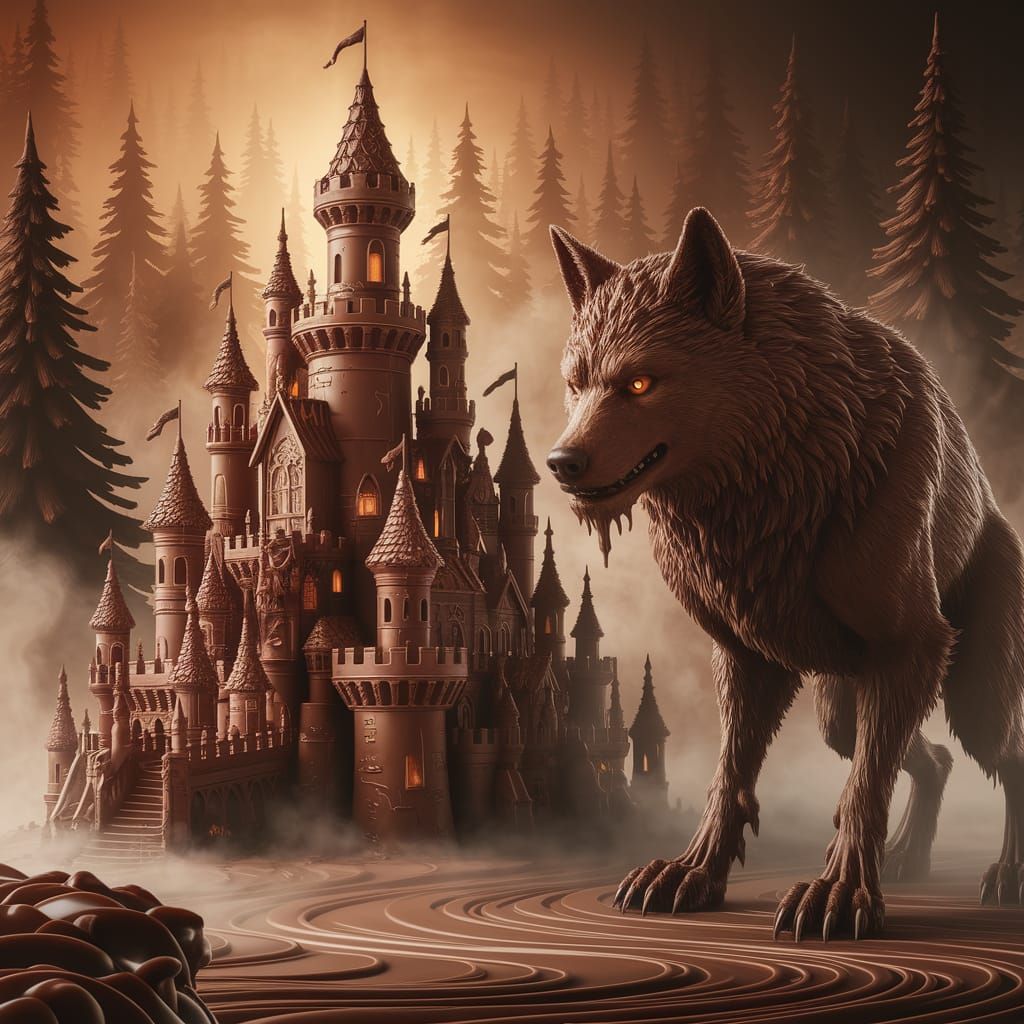 Chocolate Castle and Werewolf in Golden Light