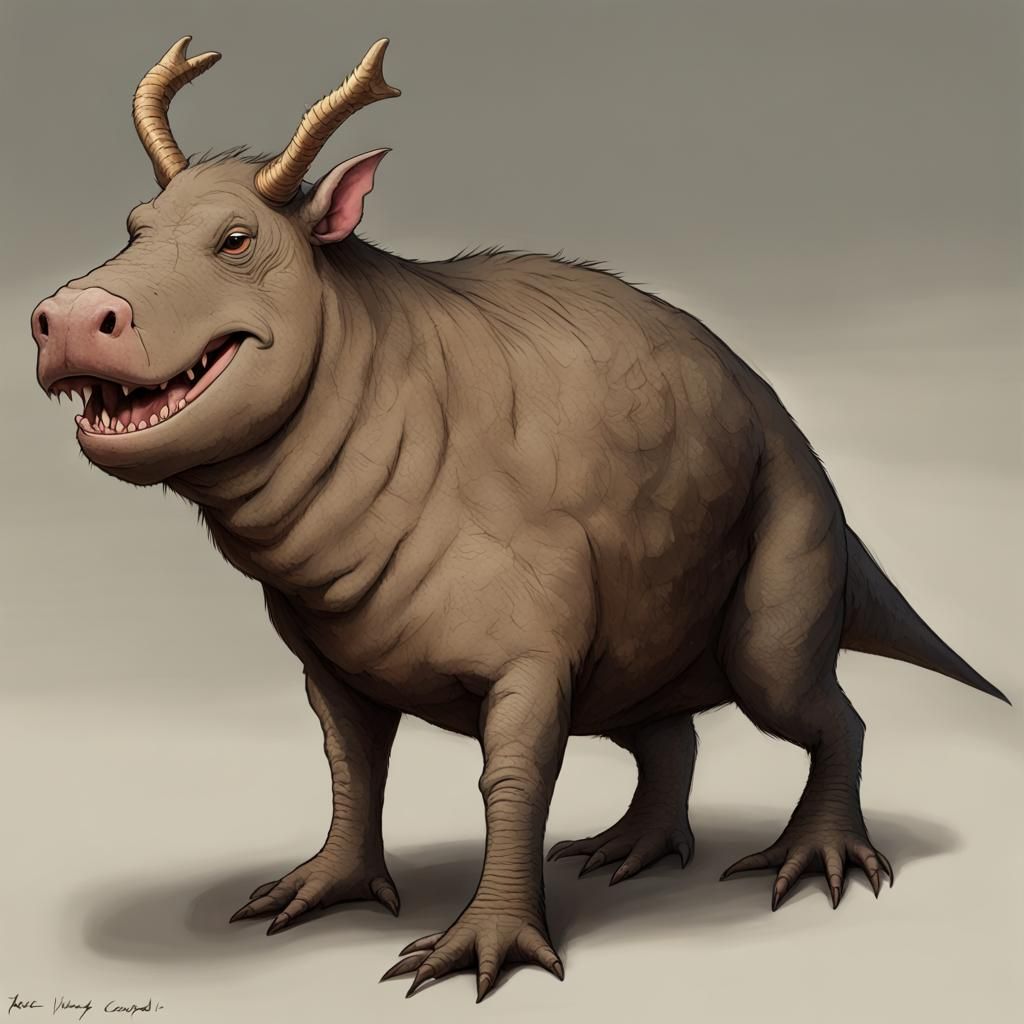 Hybrid Tauric Mammal with Reindeer Head