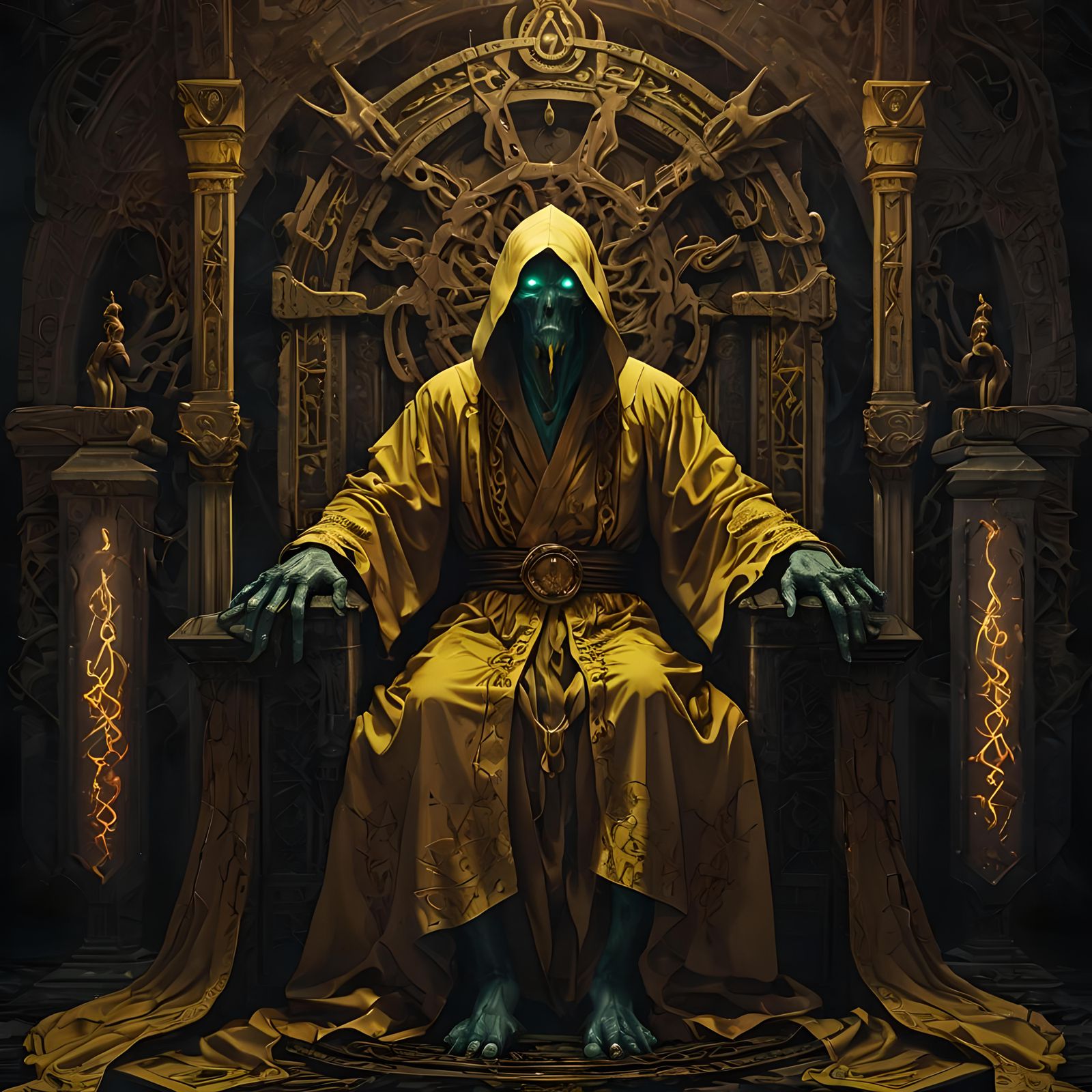 Hastur Enthroned: Lovecraftian Horror in Pop Art Style