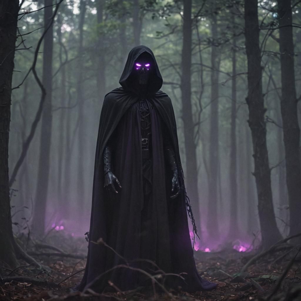 Mysterious Enderman in a Dark, Misty Forest