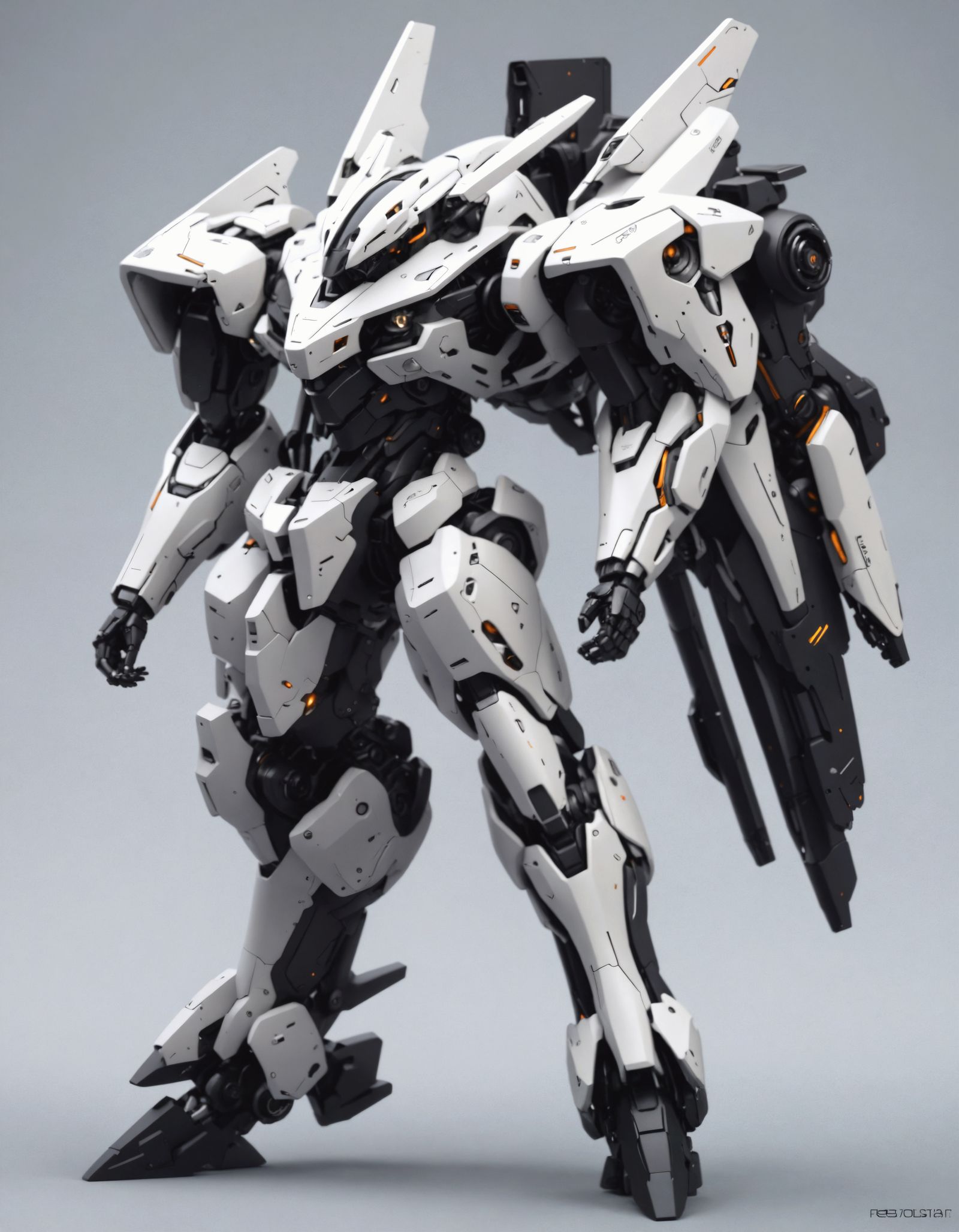 Sleek Reconnaissance Mech Line Art