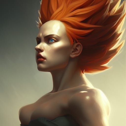 Soviet Super Saiyan in Dark Fantasy Art Style