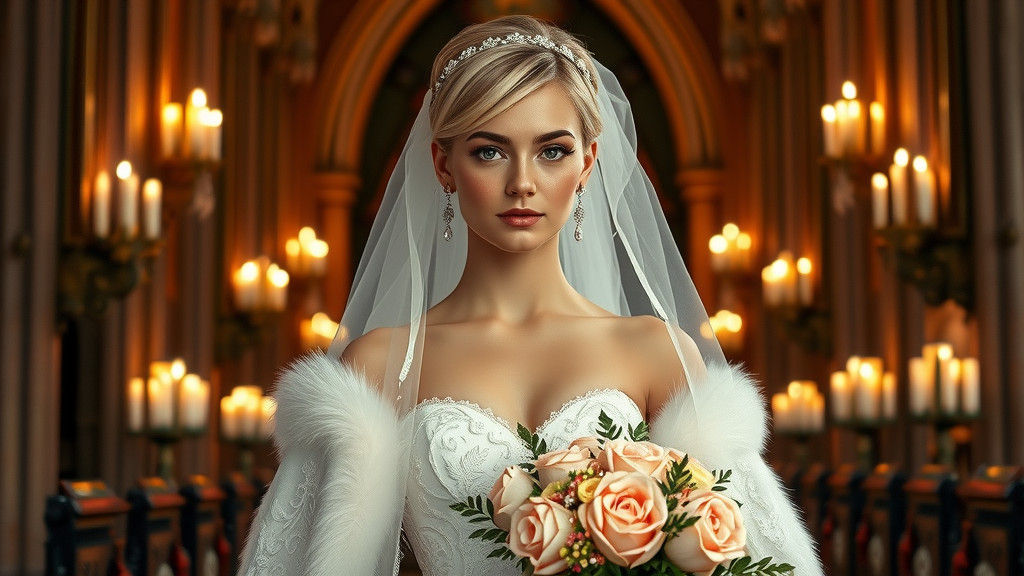 Ethereal Bride in Pre-Raphaelite Fairy-Tale Setting