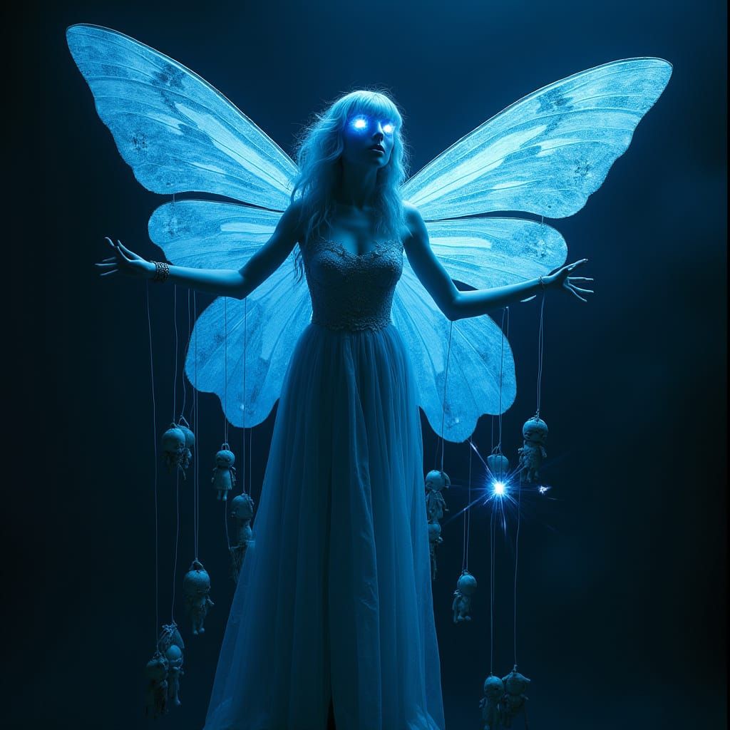 Gothic Horror: The Blue Fairy with Broken Puppets